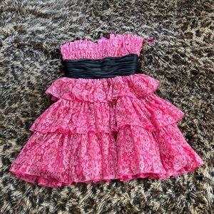 Vintage NWT Betsey Johnson Vibrant Pink Ruffle Dress